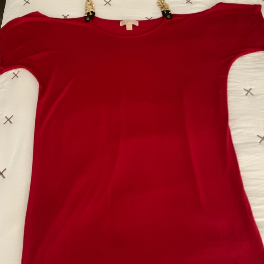 Michael Kors dress, cold shoulder, chain detail